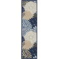 thumbnail image 1 of homeroots home decor 384813 2’ x 6’ Blue Large Floral Indoor Outdoor Runner Rug, 1 of 1
