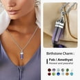 thumbnail image 3 of Bestyle Healing Crystal Necklace for Women February Created Amethyst Birthstone Pendant Necklace Celtic Love Statement Jewelry Gifts, 3 of 9