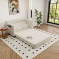 thumbnail image 4 of S-HOME Multi-Functional Corduroy Loveseat Sofa Bed, 2-Seater Two-Form Conversion with Side Storage, for Small Apartments and Living Rooms, Beige, 4 of 16