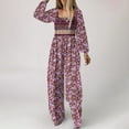 thumbnail image 5 of Wancir Womens Fashion Loose Long Sleeve Print Pockets Wide Leg Jumpsuit, 5 of 8