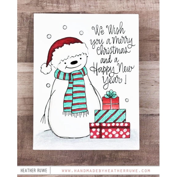 Cute Snowman Christmas Card - "We Wish You a Merry Christmas and a Happy New Year!" - Festive Greeting Card for Holiday Celebrations - Envelope Included