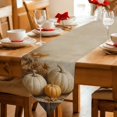 thumbnail image 2 of Artwork Pumpkins Fall Table Runner Linen Burlap Table Runner 90 Inches Long Autumn Maple Leaves Thanksgiving Dresser Scarves for Kitchen Island Coffee Dining Room Party Holiday Decoration 13"x90", 2 of 8