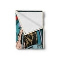thumbnail image 2 of Love Soft Flannel Fleece Throw Blanket, Space Man and Woman Astronauts Kissing Science Cosmos Couple Pop Art Design Print, Cozy Plush for Indoor and Outdoor Use, 50" x 60", Multicolor, by Ambesonne, 2 of 5