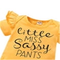 thumbnail image 4 of 3Pcs Girl Clothes Set  Short Sleeve Romper + Long/Short Pants + Headband MHXX, 4 of 6