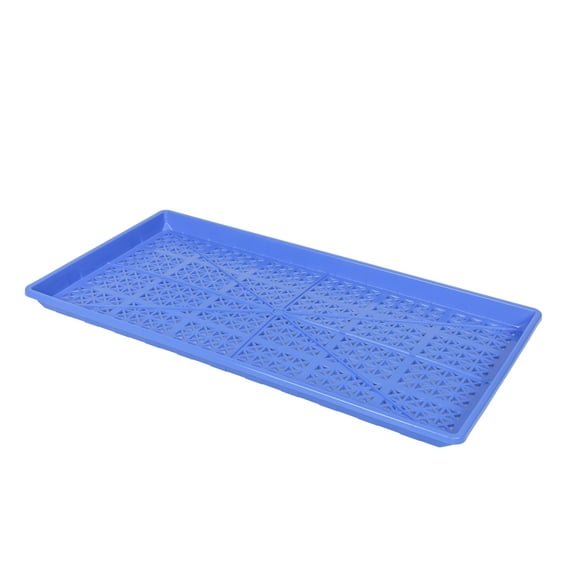 SUNPACK 10” x 20” Heavy Duty Mesh Plastic Seed Starting Tray, Blue, 1” - Ensures Water Drainage and Aeration, Perfect for Greenhouses or Indoor Gardening