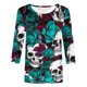 thumbnail image 4 of Camiseta holgada estampada a la moda para mujer, blusa de manga 3/4 de longitud media, Tops informales con cuello redondo Fridja  fjkfkj1315, 4 of 5