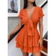 thumbnail image 2 of Vestido PRETTYGARDEN Mini con Volantes, Escote en V y Manga Corta - Talle S, 2 of 6