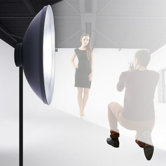 Studio Reflector 26" Beauty Dish Standard Bowens Mount Flash Head Strobe Mount|