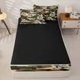 thumbnail image 4 of Homewish Hunting Mallard Duck Zipper Twin Comforter Sets with Fitted Sheet and 2 Pillowcases,Farmhouse Green Camouflage Zipper Bedding Set,Black Reversible,4-Piece, 4 of 7