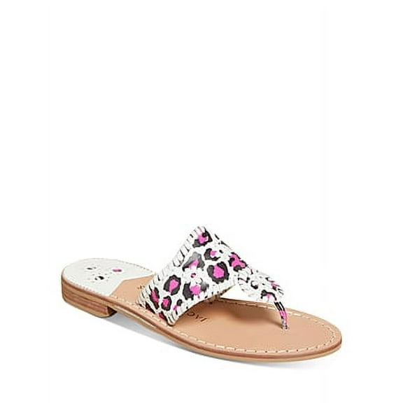Jack Rogers Women's Jacks Leopard Print Stacked-Heel Sandals
