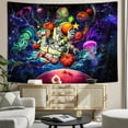 thumbnail image 3 of Astronaut Space Tapestry, Cool Spaceman on Fantasy Universe Planets Galaxy Sky Tapestry for Mens Guys, fantasy jellyfish Tapestry Wall Hanging for Bedroom Cool Room Decor, 60X40IN, 3 of 3