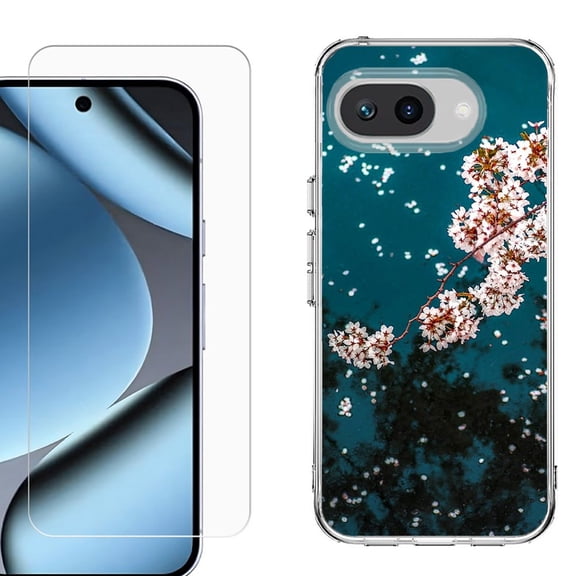 ShockProof Phone Case for Google Pixel 10a, with Screen Protector, by OneToughShield - Night Blossom
