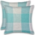 thumbnail image 1 of Herringbone Check Cotton Cushions Set of 2 Poly Filled With Zipper Machine Washable, 1 of 5