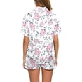 thumbnail image 4 of WEAIXIMIUNG Womens Pajama Sets Silk Satin Short Sleeve Button Down Sleepwear Top and Shorts S, 4 of 5