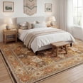 thumbnail image 2 of Lalado 5ft x 8ft Area Rugs for Living Room Washable Rugs Boho Floral Carpet Soft Low Pile Non-Slip Rug for Bedroom Dining Room Indoor Vintage Home Decor, Brown, 2 of 11