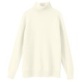 thumbnail image 4 of ATOYSOY Women's Workout Comfy Casual Knitted Loose Sweaters Tops Ribbed Solid Color Blouses Long Sleeve Pullovers High Neck Sweatshirts Fall Relaxed Trendy White L, 4 of 5