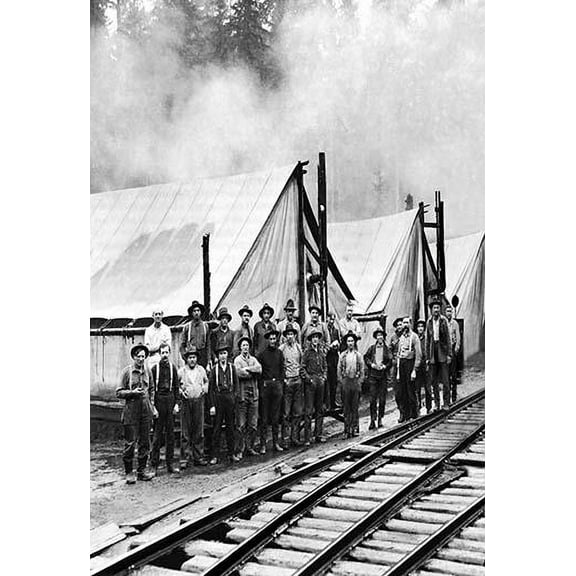 Logging Camp Fine art canvas print (20" x 30")