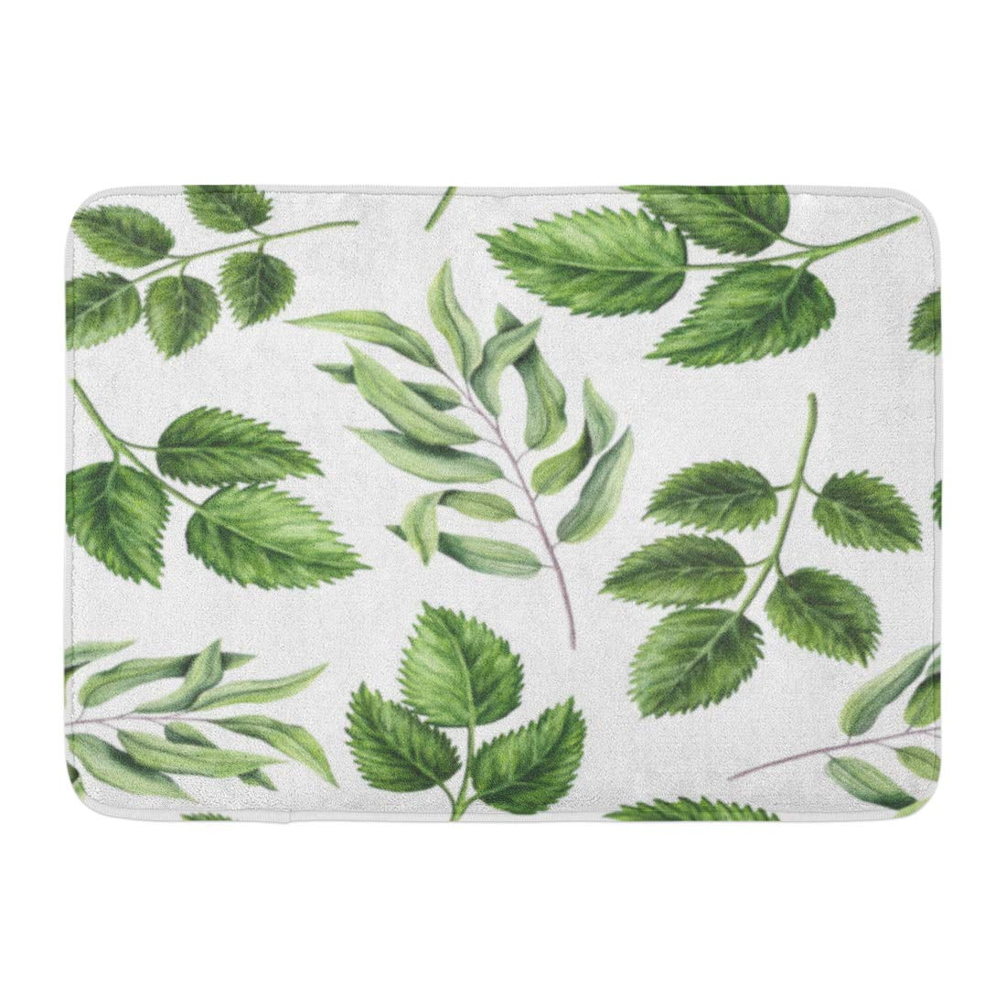 GODPOK Eucalyptus White Botanical of Watercolor Bright Green Rose