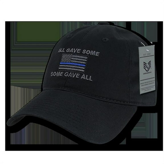 RapDom All Gave Some Thin Blue Line Graphic Relaxed Mens Cap [Black - Adjustable]