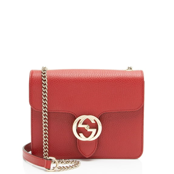 Pre-Owned Gucci Grained Calfskin Interlocking G Small Shoulder Bag