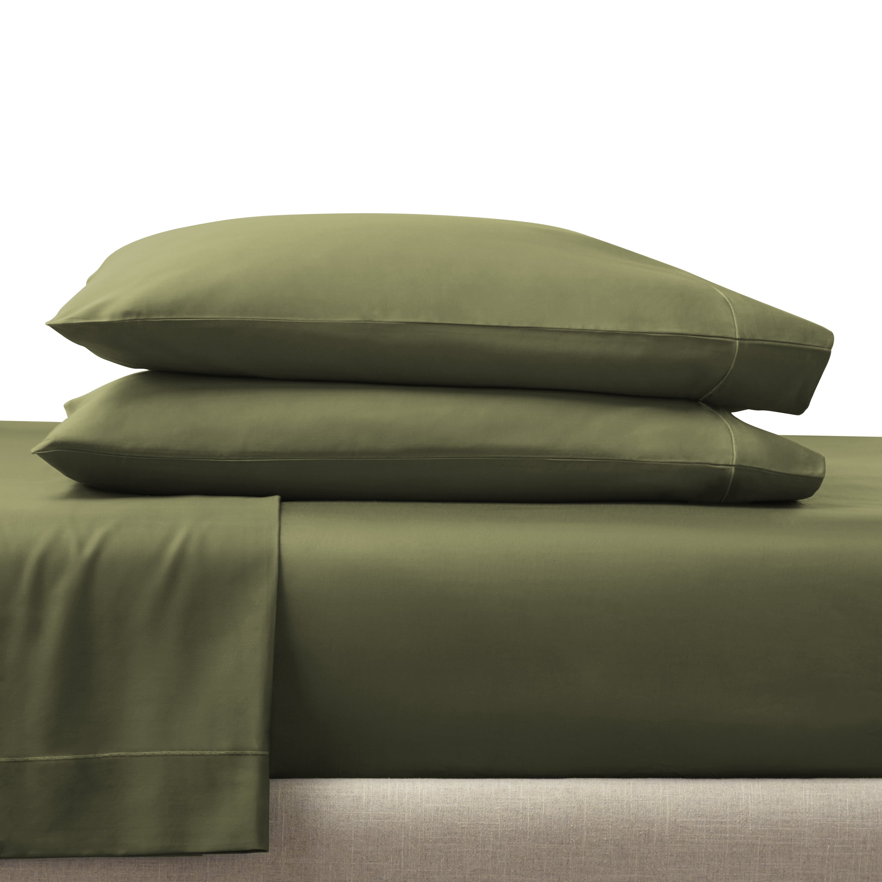 Better Homes & Gardens 3-Piece 400 Thread Count Dark Cilantro Performance Bed Sheet Set, Twin