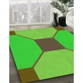 thumbnail image 3 of Ahgly Company Machine Washable Indoor Rectangle Transitional Dark Lime Green Area Rugs, 4' x 6', 3 of 7