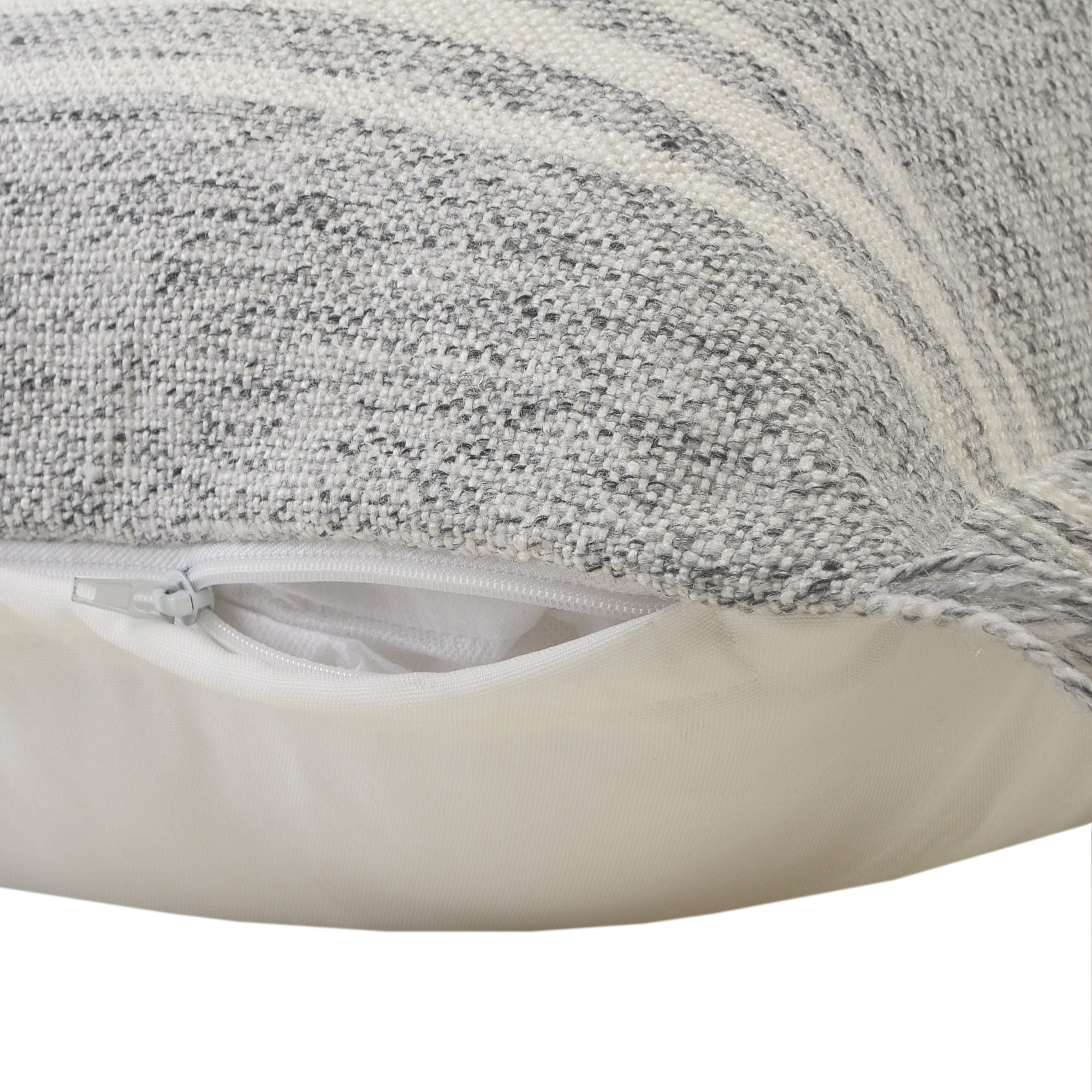 Ox Bay Babel 24" x 24" Gray Striped Indoor/Outdoor Adult Decorative Throw Pillow