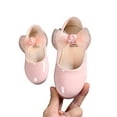 thumbnail image 5 of SAYOO Girls Leather Shoes, Solid Color Soft Sole Flat Shoes with Decorative Bow Knot, Pale Pink/ Beige/ Black, 5 of 9