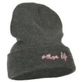thumbnail image 4 of Momlife Embroidered Long Beanie - Dark Grey OSFM, 4 of 5