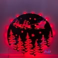 thumbnail image 3 of Shinelab Santa Claus Metal Wall Art LED Light, Santa's Sleigh Sign, Christmas Home Decor, Santa Sleigh Decoration, Xmas Holiday Decorations, Santa Metal Sign 3350, 3 of 5