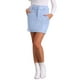 thumbnail image 1 of Falda de mujer Inspire Chic de ante sintético, de cintura alta, casual, con cinturón, falda lápiz M azul claro, 1 of 6
