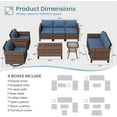 thumbnail image 2 of ELPOSUN Patio Furniture 9 Pieces Rocking Swivel Chairs,Wicker Rattan Outdoor Sectional Sofa Sets, Rattan Conversation Set with Storage Table for Backyard, Poolside, Navy（Include Waterproof Covers ）, 2 of 11