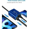 thumbnail image 2 of 150W Car Power Inverter 12V DC to 110V AC Converter Vehicle Adapter Plug Outlet with 3.1A Dual USB Car Charger for Laptop Computer (Classic Blue), 2 of 11