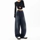 thumbnail image 4 of Pantalones vaqueros holgados de pierna ancha de cintura alta, Jeans rectos Harajuku Grunge, pantalones de mezclilla sueltos de calle de gran tamaño, moda coreana Y2k, 4 of 5