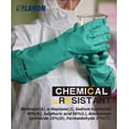 thumbnail image 2 of LANON Nitrile Chemical Resistant Gloves, Reusable Heavy Duty Safety Work Gloves, Acid, Alkali and Oil Protection, 18" Length, Non-Slip, LargeGreenLarge, 2 of 7