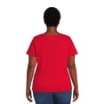 thumbnail image 3 of RealSize Women's Plus Lace V-Neck Tee with Short Sleeves, 3 of 5