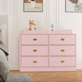 thumbnail image 3 of Huloretions Baby Dresser,Dresser for Baby Nursery,Baby Changing Table Dresser with 6 Drawers,Children's Bedroom Dresser with Power Outlets,Changing Pad & Removable Top, 3 of 8