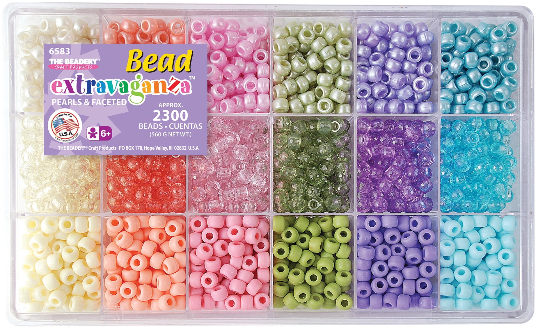 The Beadery Extravaganza Bead Box Pastel Kit, 19.75 Oz., 2300 Count