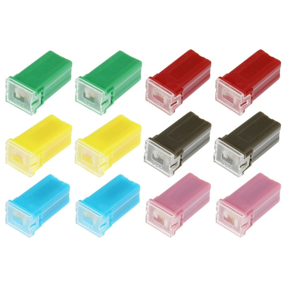 12pcs 32V 20 30 40 50 60 70 Amps Mini Block Fuse Car Box Shaped Fuse for Trucks Pickup Cars Durable