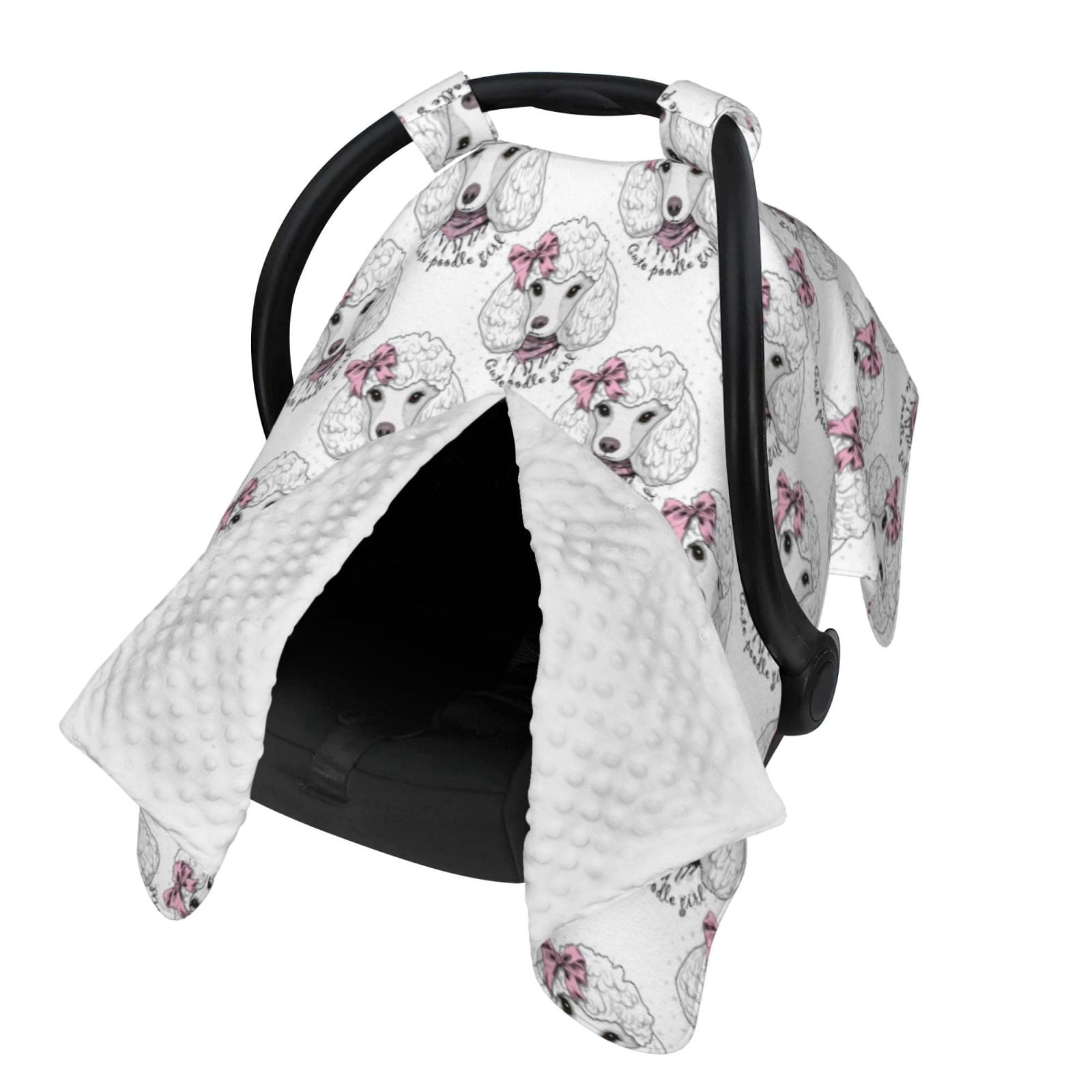Naloa Poodle Dog Baby Car Seat Cover, Breathable Baby Carrier Cover, Multiuse Baby Carrier Cover & Nursing Breastfeeding Cover