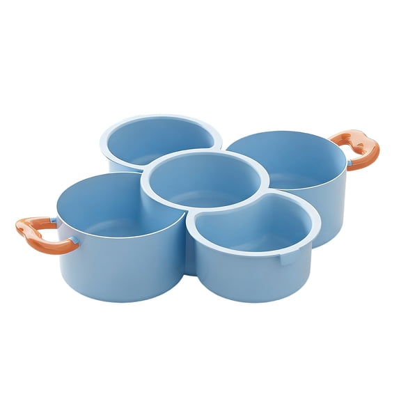 Divided Serving Platter, Divided Serving Dish with Handle, Multi-Compartment Divided Veggie Tray, Multifunctional Fruit Bowl Snacks Box Container, Suitable for Kitchens, Travel, and Picnics