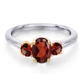 thumbnail image 3 of Gem Stone King 10K Two Tone Gold Red Garnet Engagement Ring for Women | 1.27 Cttw | Oval 7X5MM | Gemstone January Birthstone | Size 6, 3 of 6