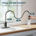 thumbnail image 3 of Kitchen Faucet with Pull Down Sprayer, High Arc Modern Classic Sink Faucet Stainless Steel with Deck Plate Fit for 1 or 3 Hole for Pot Filler Bar Farmhouse Laundry Rv, Black Brushed, 3 of 13