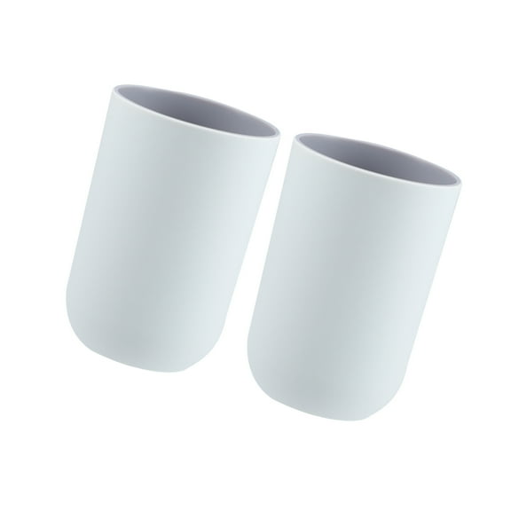 Unique Bargains 2Pcs Bathroom Cups Tumblers Toothbrush Cup 4.33''x2.76'' 350ml Gray