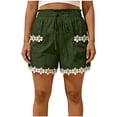 thumbnail image 3 of Sentmoon Summer Shorts for Women Drawstring High Elastic Waist Running Shorts Women Breathable Solid Color Lace Regular Fit High Waisted Shorts with Pockets Fashion S-2XL, 3 of 9
