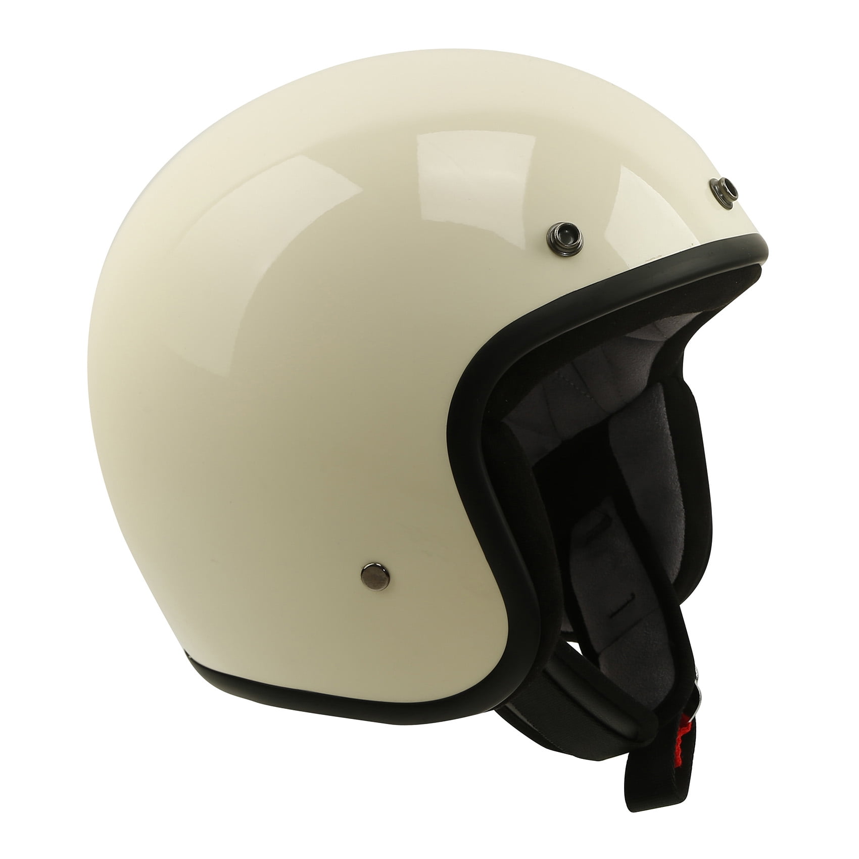 White Retro 3/4 Open Face Motorcycle Safety Helmet Scooter ATV Off Road Large