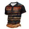 thumbnail image 2 of Fabrcox S-4XL Men Polo Shirts Short Sleeve Color Block Golf Shirts Men Striped Lightweight Casual Athletic Gym Mens Shirts Big and Tall Brown XXL, 2 of 4