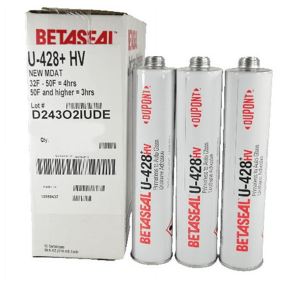 Dow U428 Primerless Auto Glass Urethane Adhesive Glue (3) 10.5 oz Tubes