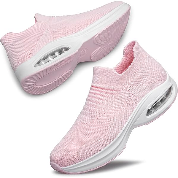 HAYAN Womens Walking Shoes Sock Casual Ladies Fashion Sneakers Comfortable Slip On Air Cushion Platform