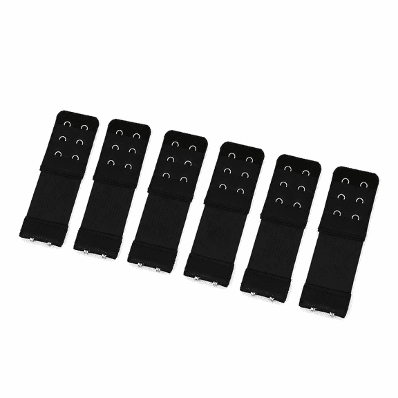 FLORNIX 6Pcs Women Comfortable Bra Extenders Elastic Extension Bra Lengthened Strap (2 Hooks, Black)